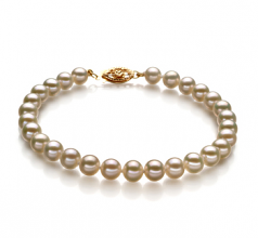 5.5-6mm AAA Quality Perla de Agua Dulce Pulsera in Blanco