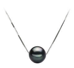 Colgante de perlas Perla Tahití de calidad AA de 8 a 9mm en color Negro