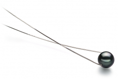 Colgante de perlas Perla Tahití de calidad AA de 8 a 9mm en color Negro