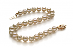 5-5.5mm AAAA Quality Perla de Agua Dulce Pulsera in Blanco