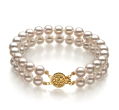 6-7mm AA Quality Perla Akoya Japonesa Pulsera in Blanco