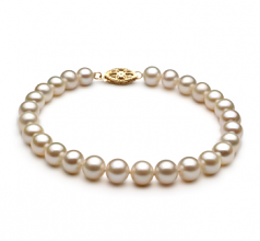 6-7mm AA Quality Perla de Agua Dulce Pulsera in Blanco