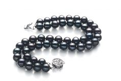 6-7mm AA Quality Perla de Agua Dulce Pulsera in Henrike Negro