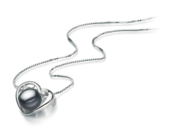 Colgante de perlas Perla de Agua Dulce de calidad AA de 9 a 10mm en color Negro