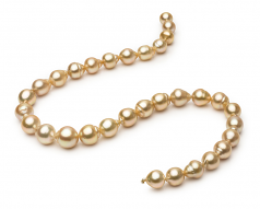 10.1-12.5mm Barroco Quality Mar del Sur Collar in 18 pulgadas Oro