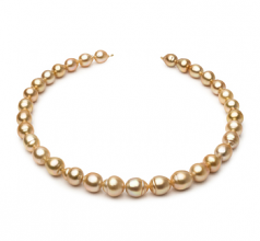 10.1-12.5mm Barroco Quality Mar del Sur Collar in 18 pulgadas Oro