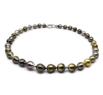 17 pulgadas Multicolor 8-10mm Calidad Barroco Collar de Perlas Tahití y Plata esterlina 925 17 pulgadas Multicolor 8-10mm Calidad Barroco Collar de Perlas Tahití y Plata esterlina 925