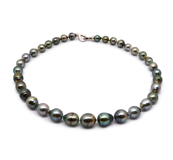 17 pulgadas Multicolor 8-11mm Calidad Barroco Collar de Perlas Tahití y Plata esterlina 925 17 pulgadas Multicolor 8-11mm Calidad Barroco Collar de Perlas Tahití y Plata esterlina 925