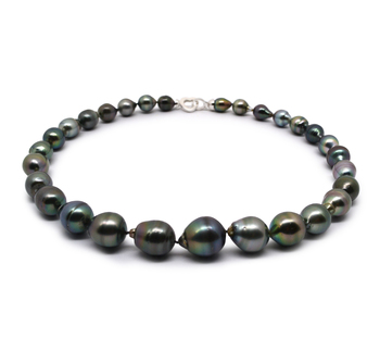 17 pulgadas Multicolor 8-14mm Calidad Barroco Collar de Perlas Tahití y Plata esterlina 925 17 pulgadas Multicolor 8-14mm Calidad Barroco Collar de Perlas Tahití y Plata esterlina 925