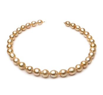 10.1-12.5mm Barroco Quality Mar del Sur Collar in 18 pulgadas Oro