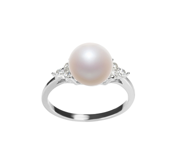 8-9mm AAA Quality Perla de Agua Dulce Anillo in Dacey Blanco