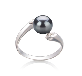 6-7mm AAA Quality Perla de Agua Dulce Anillo in Dana Negro