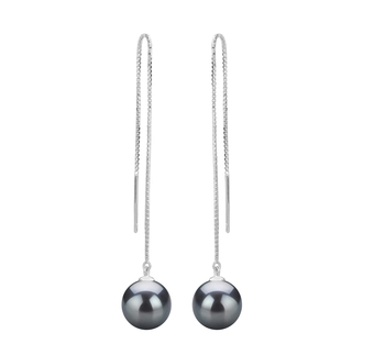 8-9mm AAAA Quality Perla de Agua Dulce Pendientes in Dottie Negro