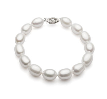 8.5-9.5mm AA Quality Perla de Agua Dulce Pulsera in De la gota Blanco