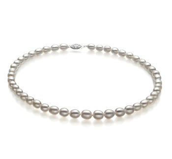 De la gota Blanco 8.5-9.5mm Calidad AA Collar de Perlas de Agua Dulce y Plata esterlina 925