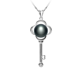 8-9mm AAA Quality Perla de Agua Dulce Colgante in Clave Negro