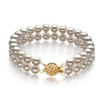 6-7mm AA Quality Perla de Agua Dulce Pulsera in Lola Blanco