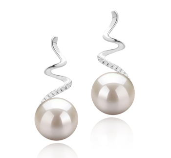 8-9mm AAAA Quality Perla de Agua Dulce Pendientes in Lolita Blanco