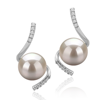 8-9mm AAAA Quality Perla de Agua Dulce Pendientes in Mathilde Blanco