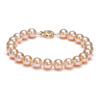 7-8mm AAAA Quality Perla de Agua Dulce Pulsera in Rosa