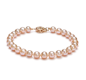 6-7mm AAA Quality Perla de Agua Dulce Pulsera in Rosa