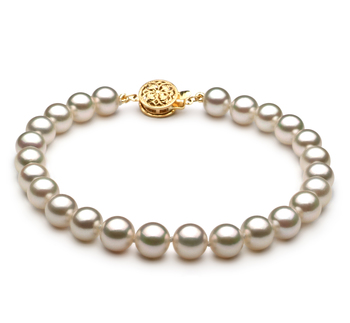 6.5-7mm AAA Quality Perla Akoya Japonesa Pulsera in Blanco