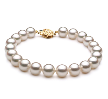 8-9mm AA Quality Perla Akoya Japonesa Pulsera in Blanco