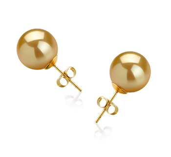 10-11mm AAA Quality Mar del Sur Pendientes in Oro