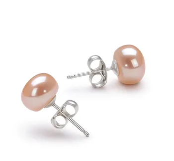 Pendientes De Botón Óvalos Forma Orgánica Y Perla Cultivada De Agua Dulce - 263295C01