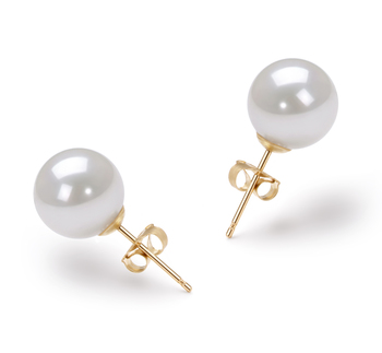 8.5-9mm AAA Quality Perla Akoya Japonesa Pendientes in Blanco