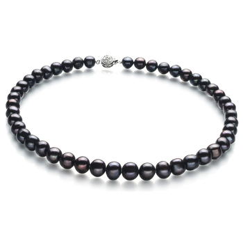 10-11mm AA Quality Perla de Agua Dulce Collar in Negro