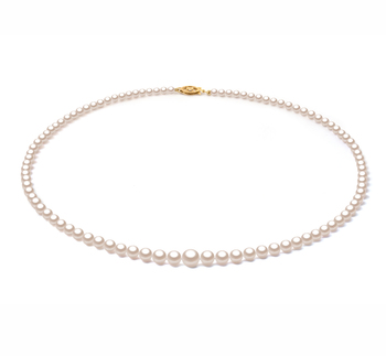 Blanco 3.7-7.5mm Calidad AAA Collar de Perlas Akoya Japonesa y Lleno de oro Blanco 3.7-7.5mm Calidad AAA Collar de Perlas Akoya Japonesa y Lleno de oro