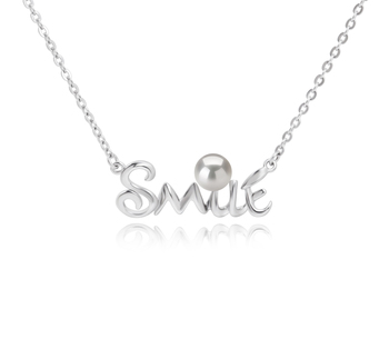 5-6mm AAAA Quality Perla de Agua Dulce Collar in Smile Blanco 5-6mm AAAA Quality Perla de Agua Dulce Collar in Smile Blanco