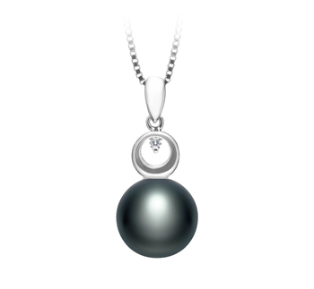 9-10mm AA Quality Perla de Agua Dulce Colgante in Sonia Negro