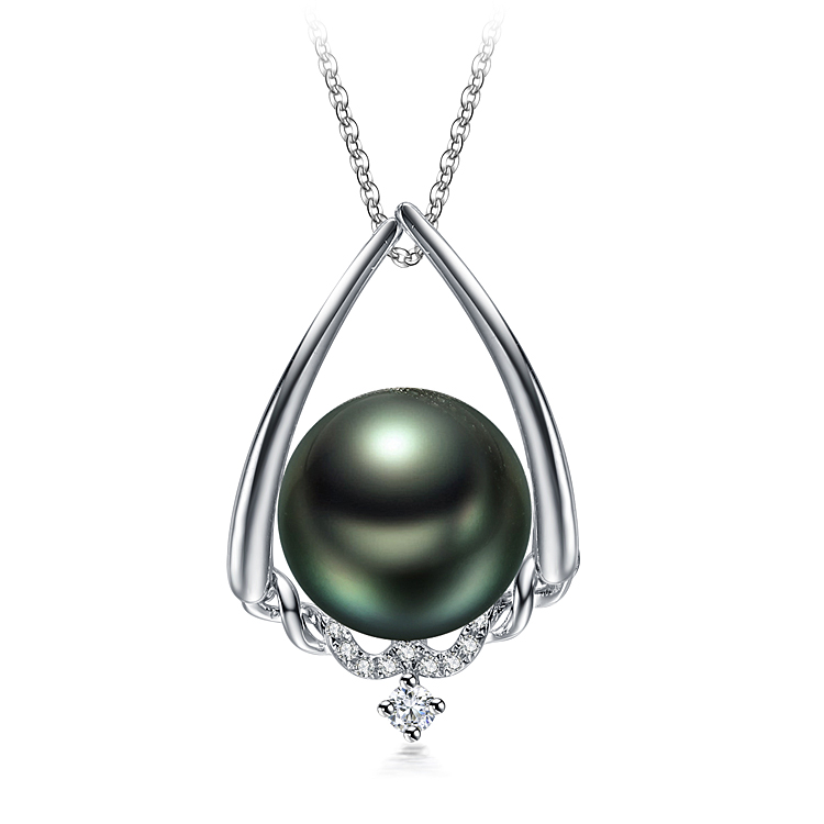 Susan Negro 10-11mm Calidad AAA Colgante de Perla Tahití y Oro blanco 14K Susan Negro 10-11mm Calidad AAA Colgante de Perla Tahití y Oro blanco 14K