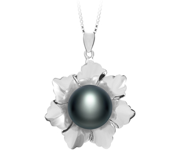 Zoe Negro 11.5-12mm Calidad AA Colgante de Perla de Agua Dulce y Plata esterlina 925 Zoe Negro 11.5-12mm Calidad AA Colgante de Perla de Agua Dulce y Plata esterlina 925
