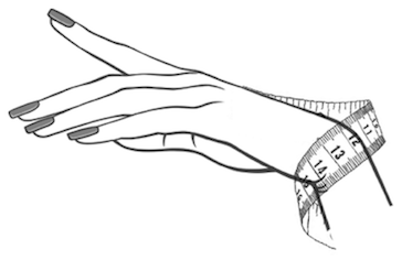 Medida de pulsera para muñeca.